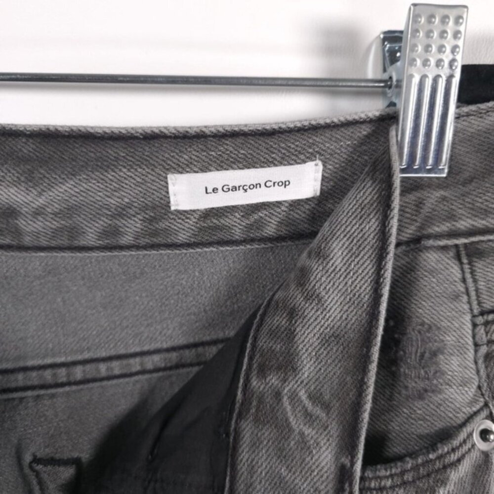 NWT FRAME LE GARÇON CROP Mid Rise Straight Fit Distressed Monsoon Jeans Size 25 - Picture 6 of 16
